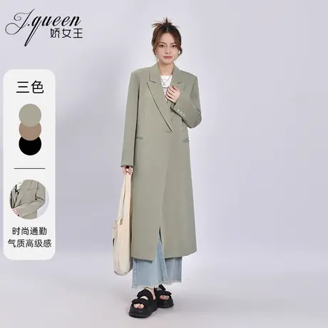 西装外套女中长款2024秋季新款气质时尚通勤高级感正肩西服大衣商品大图