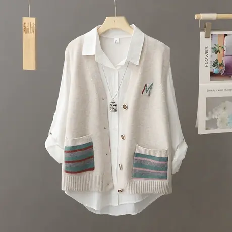 2024年新款V领开衫针织毛衣马甲女坎肩宽松马夹背心外穿秋冬洋气图片