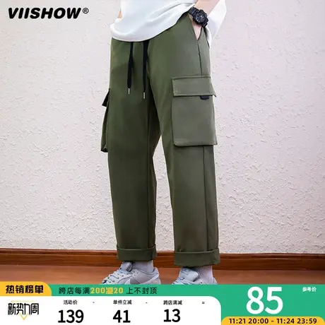 VIISHOW工装裤男春秋款潮牌宽松直筒阔腿裤运动休闲长裤男士裤子商品大图