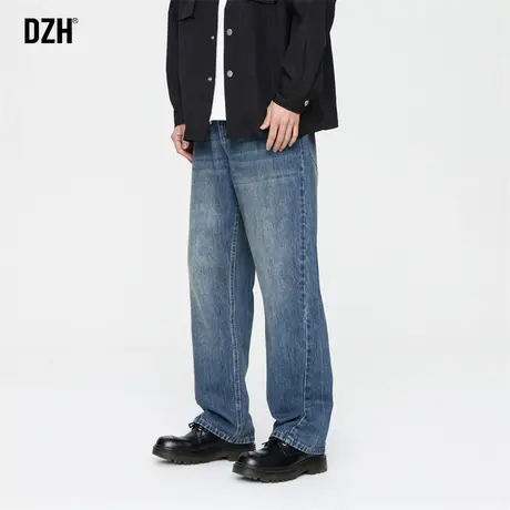 男士美式复古牛仔裤男款秋季直筒宽松潮牌高街百搭裤子2023年新款商品大图