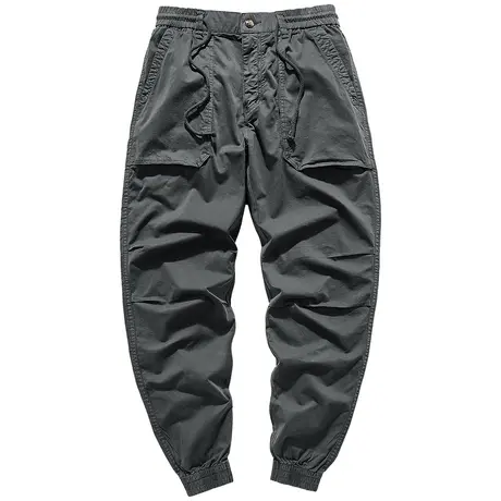 VIP工装裤子男潮牌春秋宽松抽绳束脚裤日系复古百搭小脚休闲长裤图片