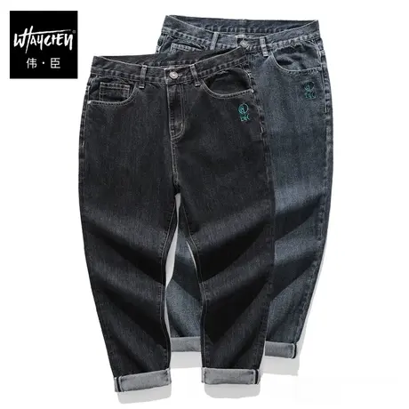 伟臣潮牌大码男装秋冬直筒牛仔裤胖子加肥加大长裤肥佬春秋裤子商品大图