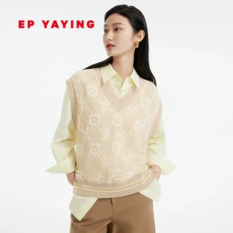 EP YAYING雅莹女装 云柔棉质织花针织背心 2023新款9041A商品大图