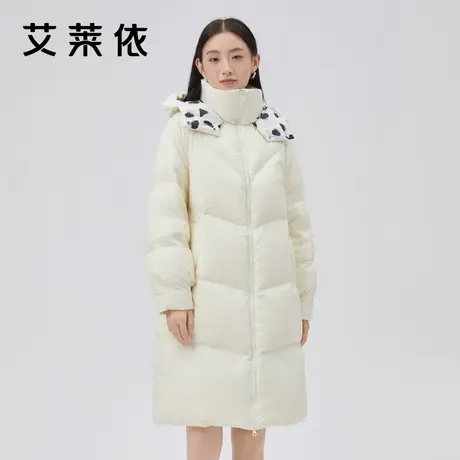 艾莱依官方正品爱心羽绒服女款冬季新款连帽长款时尚保暖冬装外套图片