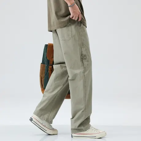 男士直筒裤男休闲裤男款春秋裤子直筒宽松男裤2025新款美式工装裤商品大图