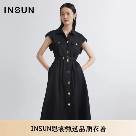 INSUN恩裳夏季天丝大摆a字时尚连衣裙图片