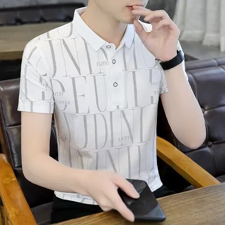 短袖POLO衫男夏装薄款上衣纯棉半袖翻领T恤潮流男装夏季汗衫衣服商品大图