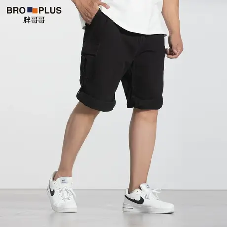 [可调工装裤]大码短裤男宽松男士工装7分裤加肥加大休闲直筒裤子商品大图