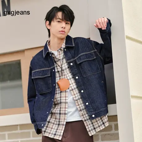 gxg.jeans男装2023年冬季新款翻领牛仔夹克JFD1E800081图片