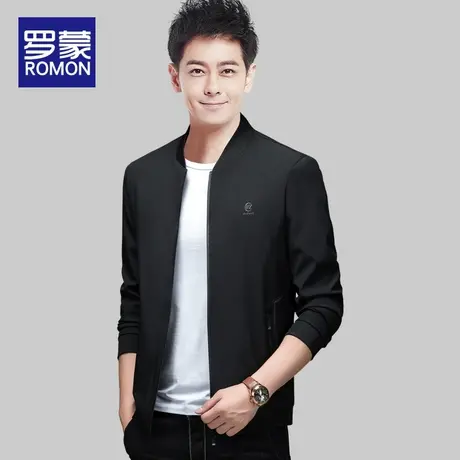 Romon/罗蒙夹克男春秋季百搭2023新款时尚休闲印花棒球领男士外套图片