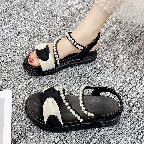 厚底超软孕妇鞋女外穿罗马凉拖鞋2023新款夏季防滑脚浮肿宽松凉鞋图片