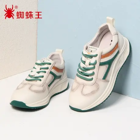 蜘蛛王断码清仓正品女鞋真皮2022秋商场新款运动华夫鞋女软底休闲图片