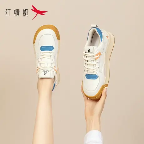 红蜻蜓女鞋2023春夏新款鞋子女ins休闲百搭小众小白鞋女款德训鞋商品大图