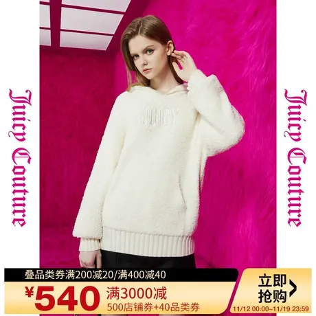 Juicy Couture橘滋23初秋冬新款牛奶酥酥logo绣花女式毛衣外套商品大图