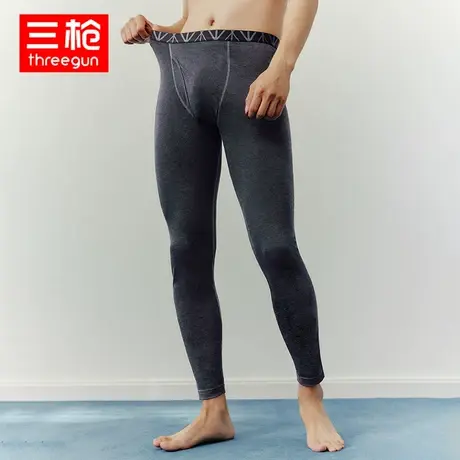 三枪保暖裤秋冬恒暖薄绒男打底裤高弹力宽边橡筋贴身加肥保暖长裤图片