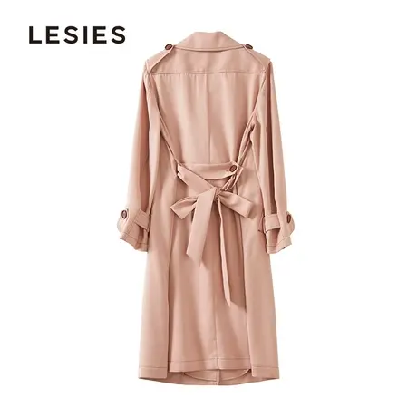 蓝色倾情春夏季女装新款 纯色通勤OL职业休闲时尚风衣外套图片