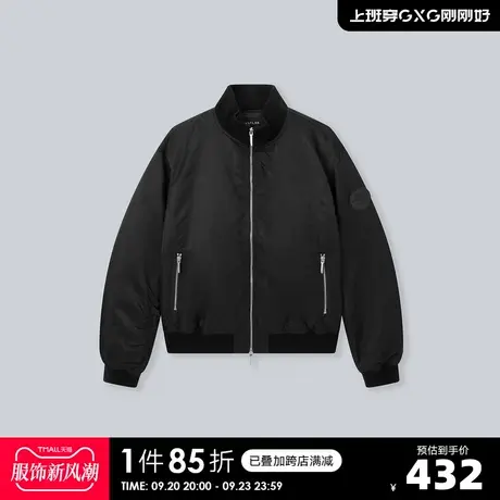 YATLAS亚锐男装2020冬季商场同款黑色夹克男潮图片