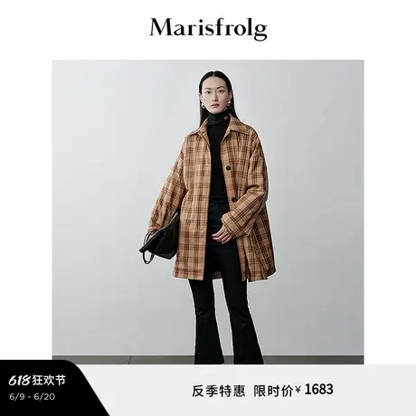 【羽绒裤】Marisfrolg玛丝菲尔冬黑色修身百搭微喇长裤商品大图
