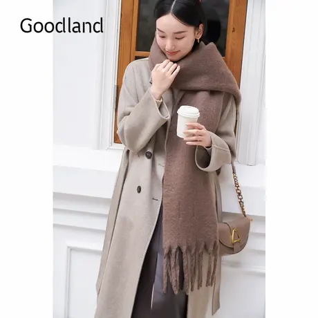 【100山羊绒】Goodland美地2024冬季新款双面毛呢大衣外套图片