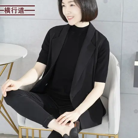 2023新款秋装外套西装领西装马甲宽松无袖外穿黑色大码气质女上衣图片