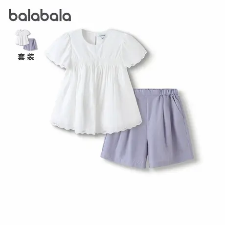 【商场同款】巴拉巴拉女童套装夏季儿童装2025款夏两件套刺绣甜美图片