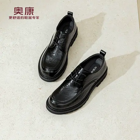 奥康 男鞋2025秋季新款真皮男士商务正装皮鞋软底增高休闲皮鞋N商品大图