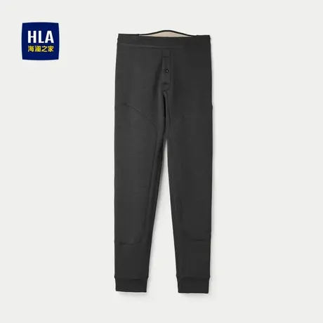 HLA/海澜之家加绒加厚秋裤男含绵羊毛护膝贴片简约保暖柔软裤子男商品大图