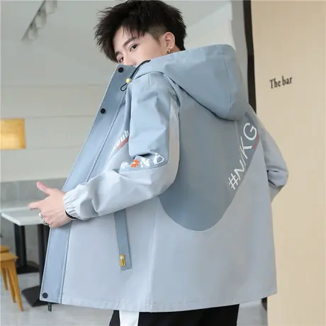 青少年夹克男一套装春秋季2023新款韩版潮流初中高中学生春装外套商品大图