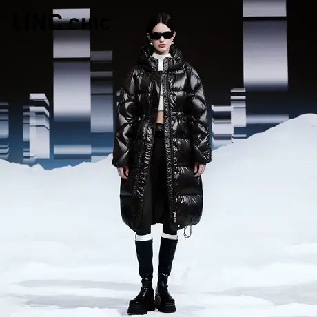 【好物体验专享】赵小棠同款LINC金羽杰冬抽腰长羽绒服Y23804489G商品大图