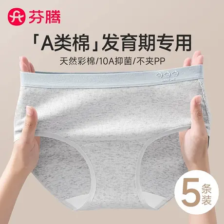 芬腾少女内裤女款纯棉抗菌裆2025新款发育期女童高初中生三角短裤商品大图