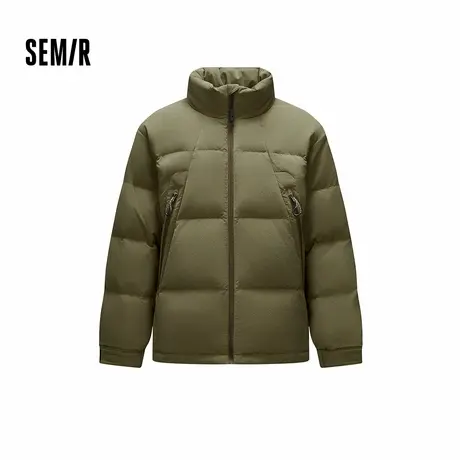 森马羽绒服男款冬装80绒子宽松立领面包服肌理感外套简约百搭上衣商品大图