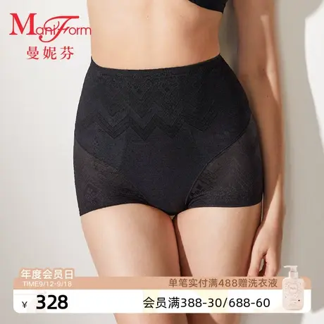 曼妮芬高腰收腰收腹性感蕾丝女士内裤低脚束裤舒适底裤20510174商品大图