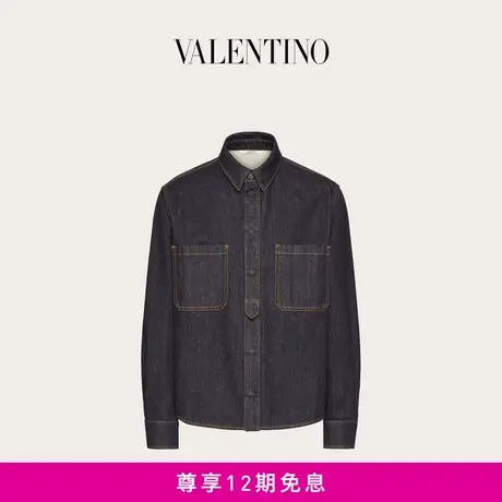 华伦天奴VALENTINO男士 MAISON VALENTINO 缝制标签牛仔衬衫商品大图