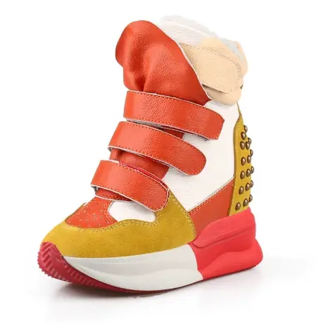 11cm内增高老爹鞋女显脚小轻便软底运动鞋真皮高帮厚底休闲松糕鞋图片