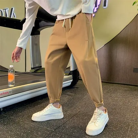 卫裤潮牌秋冬季2023纯色个性小脚宽松运动哈伦裤潮流痞帅休闲裤商品大图