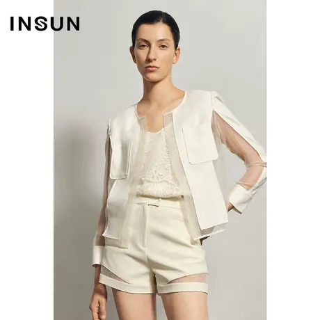 INSUN恩裳夏季网纱拼接透气外套商品大图