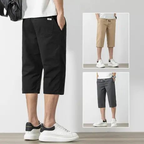 夏季薄款七分纯棉男款工装休闲短裤男士宽松外穿7分裤大裤衩潮牌商品大图