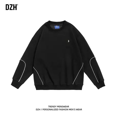 男生重磅卫衣男圆领春秋季男装2023新款美式长袖上衣宽松衣服百搭商品大图