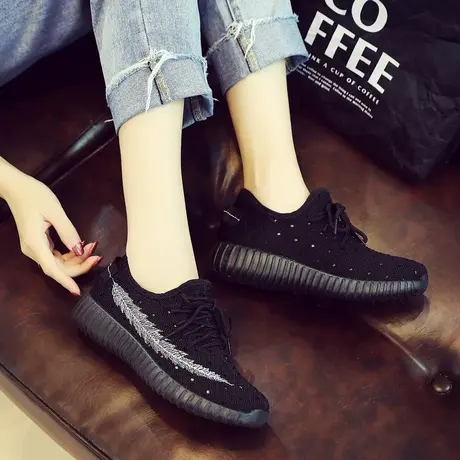 雅森飞织网眼运动鞋女鞋舒适软底休闲鞋系带跑步鞋百搭学生鞋网鞋图片