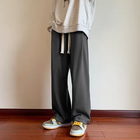 抽绳束脚运动卫裤男士宽松紧腰跑步潮牌休闲长裤子秋季秋冬款男生图片