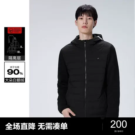 太平鸟男装冬季新款连帽轻薄针织羽绒服男B1ACC4139图片