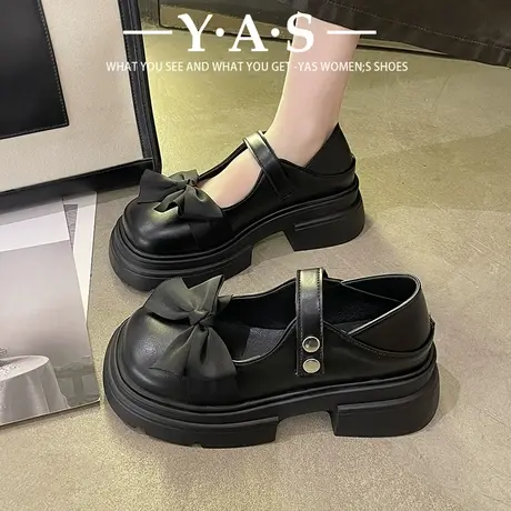 甜酷玛丽珍小皮鞋日系女jk厚底大头鞋2024夏季春款蝴蝶结软妹单鞋商品大图
