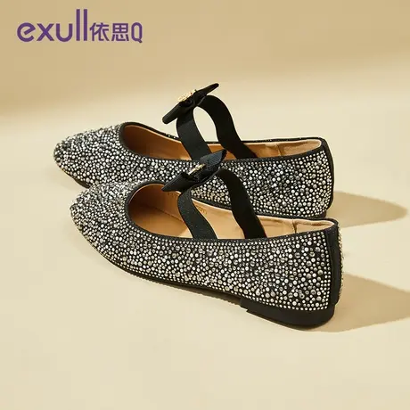 依思q浅口小香风单鞋女设计感小众气质名媛珍珠2024新款春秋女鞋商品大图