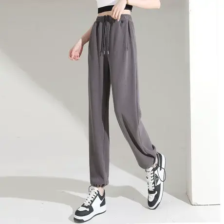 时尚气质休闲束脚裤2023年季新款女士简约高腰显瘦百搭通勤长裤商品大图