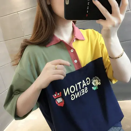 纯棉短袖T恤女装宽松2023年新款秋季洋气中长款设计感打底衫爆款商品大图