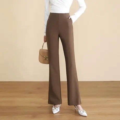 气质高腰微喇裤秋季女士通勤西装裤显瘦坠感长裤子2023新款休闲裤商品大图