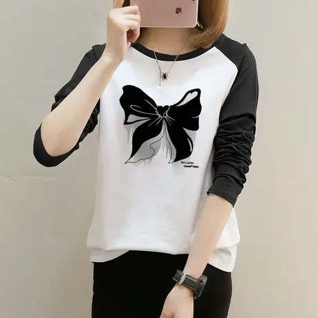 白色纯棉长袖t恤女士ins小众设计感早秋装2022年新款内搭打底衫女商品大图