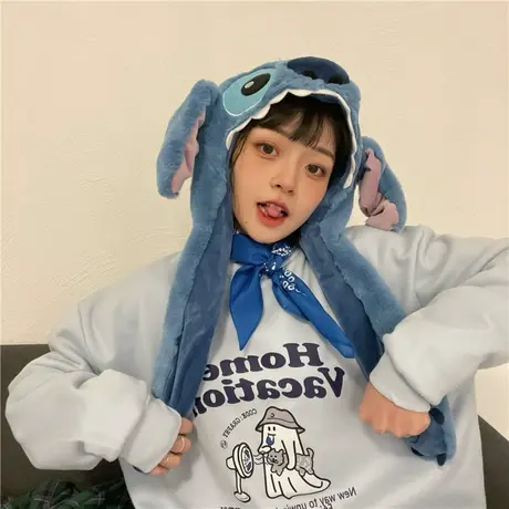 红续卡通幽灵加绒加厚圆领卫衣女动漫趣味长袖日系ins风外套新款商品大图