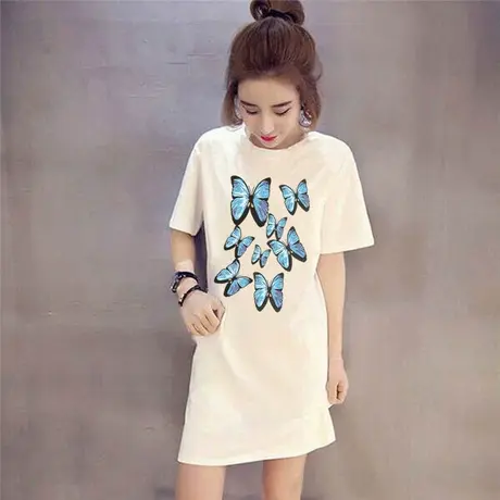 网红t恤女宽松中长款短袖体恤2023年新款ins宽松小雏菊半袖上衣夏商品大图