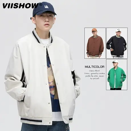 VIISHOW男士外套秋季潮牌棒球运动衣服2023新款夹克青少年男上衣图片